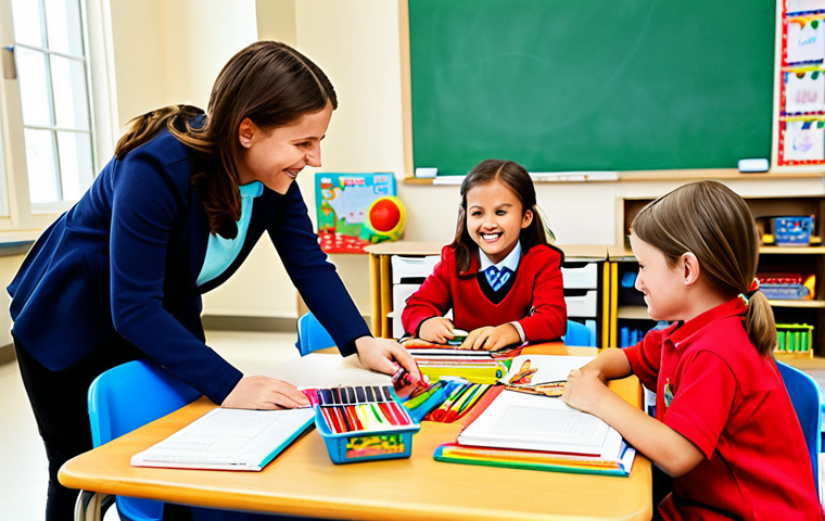 Engaging Classroom Environment**

"A bright and cheerful classroom scene depicting children fully clothed in appropriate attire, participating in a hands-on learning activity. The room is well-organized with clearly defined learning zones, featuring art supplies, books, and educational toys. Emphasis on collaboration and active engagement. Perfect anatomy, correct proportions, natural pose. Safe for work, appropriate content, family-friendly, professional setting."

**