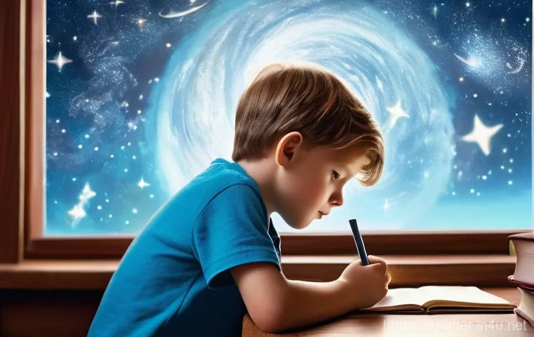 방과후지도사와 학습 동기 부여 전략 - **Prompt 1: Spark of Astronomical Curiosity**
    "A curious 10-year-old Russian boy, with short, ne...