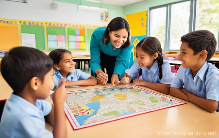 방과후지도사와 아동심리학의 연관성 - **Prompt:** A vibrant classroom filled with natural light, where a diverse group of 5-7 year old chi...